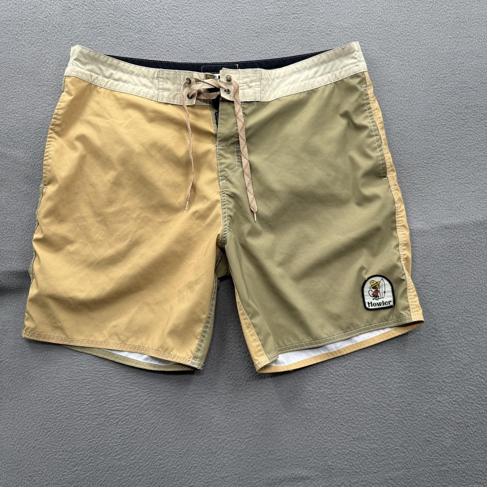Howler Board Shorts Mens 38 Multicolor Colorblock Swim Trunks Quick Dry Beach